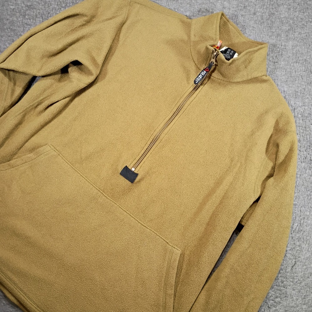 Peckham USMC Fleece Pullover Mens Large Coyote Brown Polartec 1/4 Zip